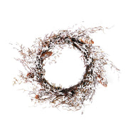 Snowy pine plastic crown with pine cones cm60x60h13