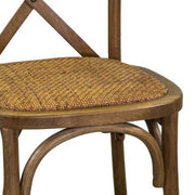 Cross wood chair brown stackable weaving seat cm50x50h46.5 - 88