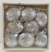 Silver metal sphere 8pcs pack cm12x12h3