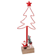 LED metal tree with red Santa Claus cm7x15h39