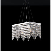 Chic chandelier and chromed iron two lights square rhinestones 48x30x h28 cm