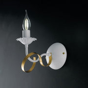 White shabby Gold iron applique one light 22x h18 cm