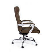 Lisbon reclining brown leatherette office armchair with armrests