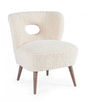 Cortina vintage wood and fabric armchair