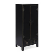 Cabinet 2 doors - 2 drawers Pechino black wooden design style