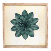 Blue flower wood metal framework cm35x35x3
