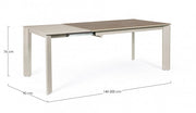 Gray and taupe extendable table