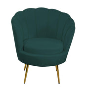 Petrol blue tulip velvet armchair cm73x72h77