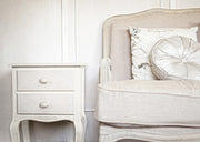 White wooden chest of 2 drawers Clorine 41 x 33.5 x 68 cm