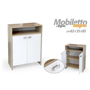 Mobile bagno bianco rovere portasciugamani cm 63 x 33 x 85 h