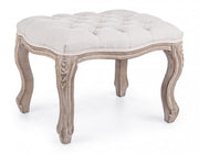 2x Natural footstool in classic style fabric