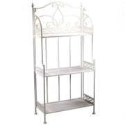 Aprilia brush white metal shelf 3 shelves cm59x31h124 wide