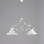 Classic white silver iron chandelier two lights 85x h51 cm