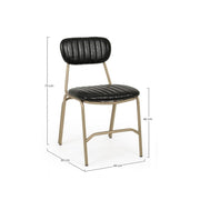 Addy modern retro chair with black leatherette steel structure