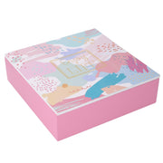 Wooden box 9 compartments multicolor square cm24x24h7