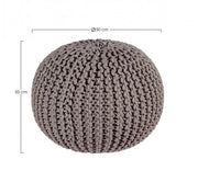 Modern dark gray woven pouf 50 cm