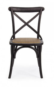Retro Black Elm Cross chair