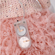 Pink fabric led angel cm15x10h52