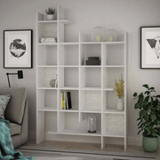 White Manco bookcase 6 shelves 122x25.5x188H
