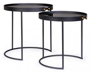 Set of 2 Zeina black steel coffee tables