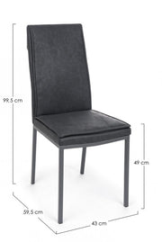 4x Sofie Pu Chair Anthracite