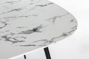 Marble effect oval table Marble 110x50x45h cm