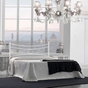 Iron double bed with white iron bed frame CONCA 166x202x h117 cm