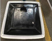 Gray resin table top for outdoor