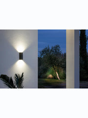 Cast Aluminum Wall Sconce with Transparent Glass Diffuser - Warm Light - 12W - 683 Lumens - Graphite