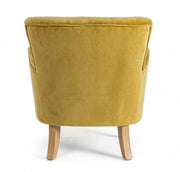 Vintage Orlins armchair in mustard quilted velvet