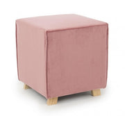 ADELINE antique pink vintage velvet pouf 40x40x h44 cm