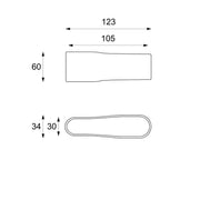 Modern gray stone coffee table 123 x 60 x h 34 cm