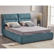 Blue Fabric Safira Double Storage Bed L 173 x W 214.5 x H 112 cm