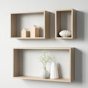 Set of 3 Shelvy Rec wall shelves rectangular shape Sonoma oak color