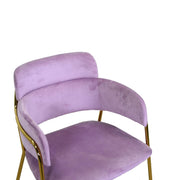 Design armchair velvet and purple rotterdam gold metal