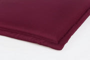 Cushion in burgundy Poly fabric 3 seater bench