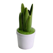 Round ceramic vase with cactus cmø11,5h26,5