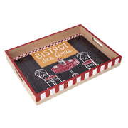 Rectangular black bistro wooden traycm40x30h5