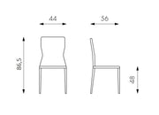 Chair in white imitation leather