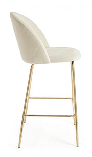 2x Bar stool carry white velvet atmosphere style
