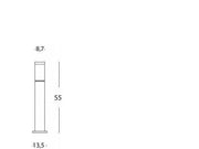 Cast Aluminum Pole with Opal Diffuser - 180mm Height, 60mm Diameter, IP43 Black