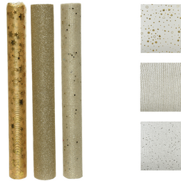 Roll in Deco polyester fabric with assorted patterns L200xP35 cm