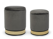 Set2 Pouf Container Milena Gray Sc