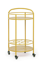 Yellow Ocher steel bottle trolley
