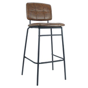 Rust Faux Leather Ross Stool with Black Legs - 106 cm x 43 cm x 45 cm