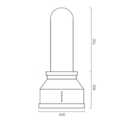 URBAN extractor hood 100% in burnished stainless steel Ø50 cm
