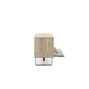 TV stand base with 3 flap doors in oak and gray 160x35xh.53 cm