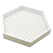 Hexagonal wooden ram tray cm30x26h4