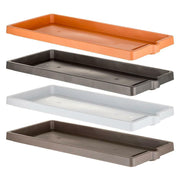 Elegant and capacious saucer for large rectangular planter, cappuccino color - BAMA