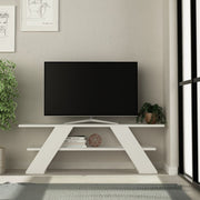 Open TV stand 2 shelves BUTTERFLY white 120x33,5x40 h cm
